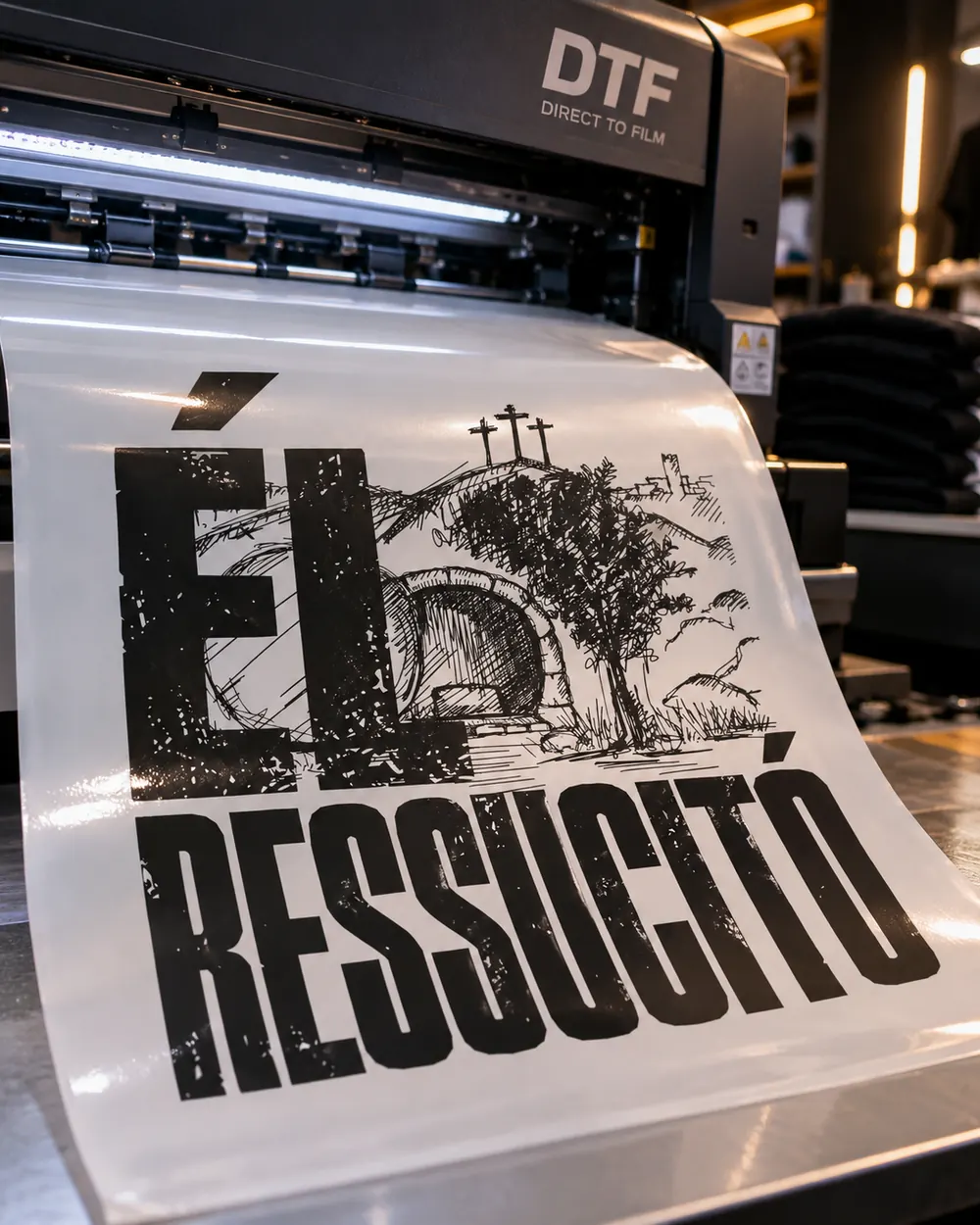 Impresión DTF del diseño Él resucitó