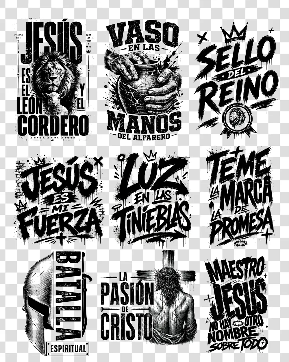 Colección de diseños cristianos originales en alta resolución