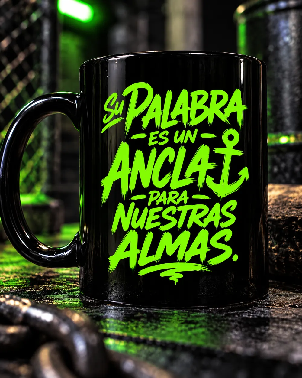 Taza personalizada con diseño Su palabra es un ancla